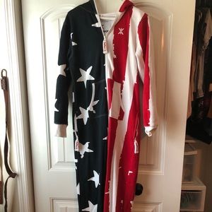 One piece American flag onesie